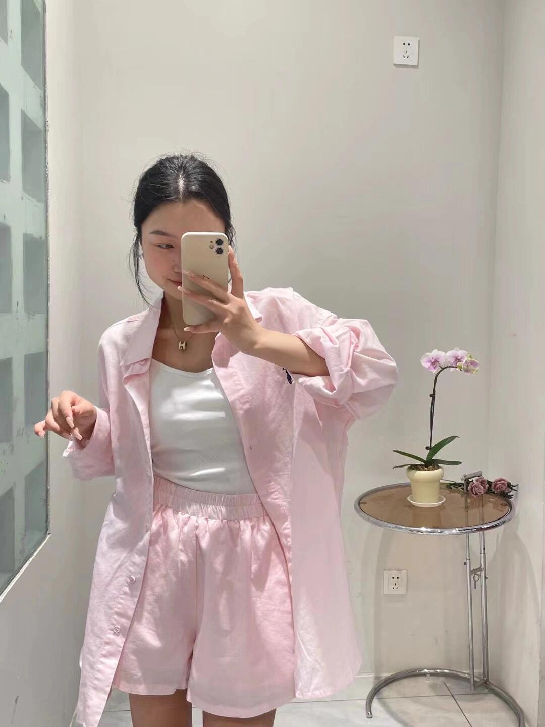 Korean Lifestyle - Camisa de manga larga rosa dulce