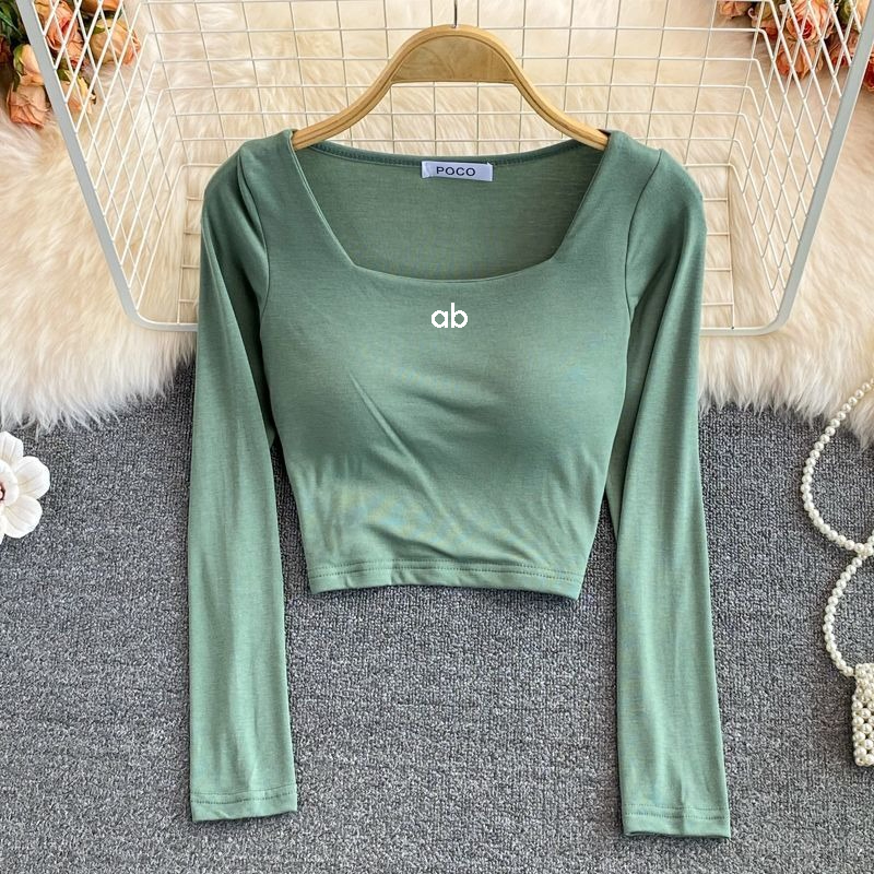 Korean Lifestyle - Camiseta de manga larga con cuello