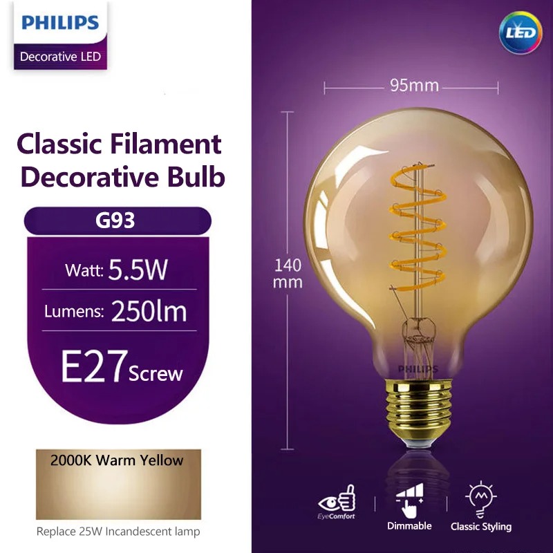 Lámpara LED Philips G93, Filam - Philips Bulb Led Classic reseña y precio