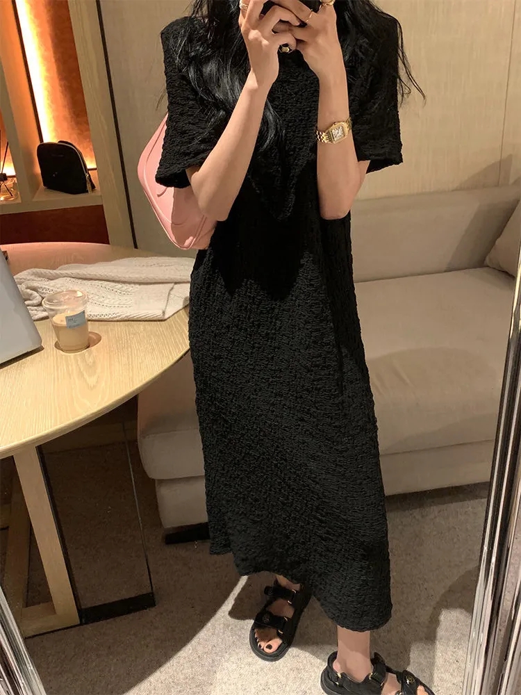 Vestido midi plisado de manga  - Korean Lifestyle reseña y precio