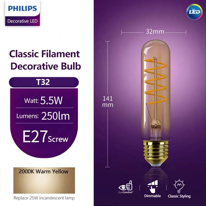 Philips LED T32 Classic Filame - Philips Bulb Led Classic reseña y precio